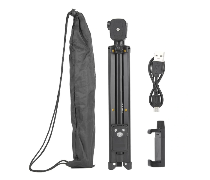 Yunteng VCT1688 Mini Portable 3 in 1 Bluetooth Tripod with Remote Shutter Handle for iPhone and Smartphone - Black 3 in UAE