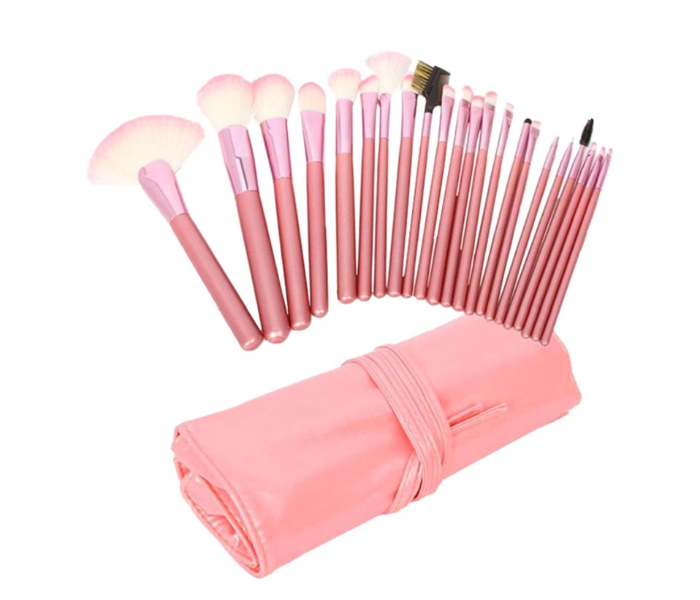 22 Piece Makeup Brushes Set with Bag - Pink 1 in UAE
