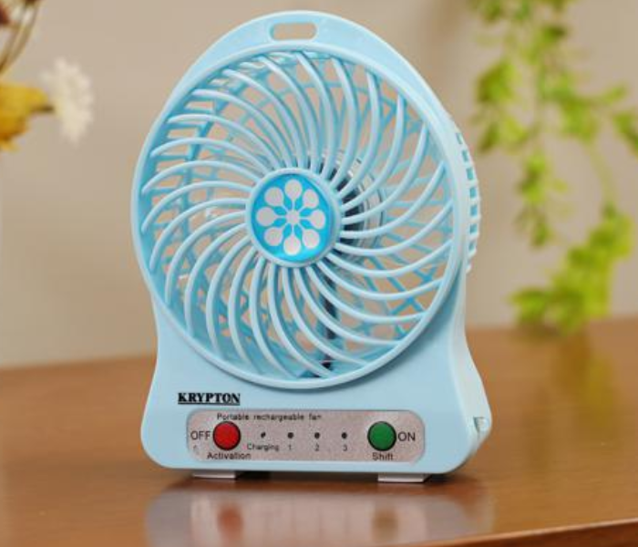 Krypton KNF6037 Mini Rechargeable Fan Blue 4 in UAE