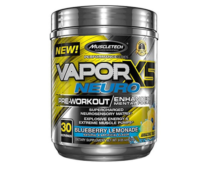 MuscleTech VaporX5 Neuro Pre Workout Energy Plus Focus Sugar Free Energy Powder - Blueberry Lemonaide 1 in UAE