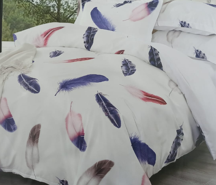 Italian Design 6 PC Set Bedsheet - White and Blue 3 in UAE