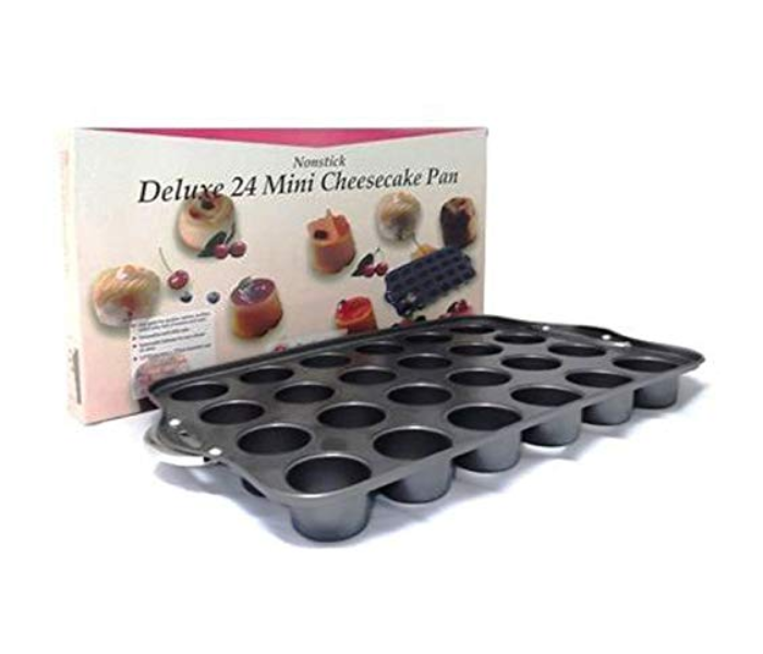Generics 24-Cup Non-Stick Deluxe Mini Cheesecake Pan Black 1 in UAE