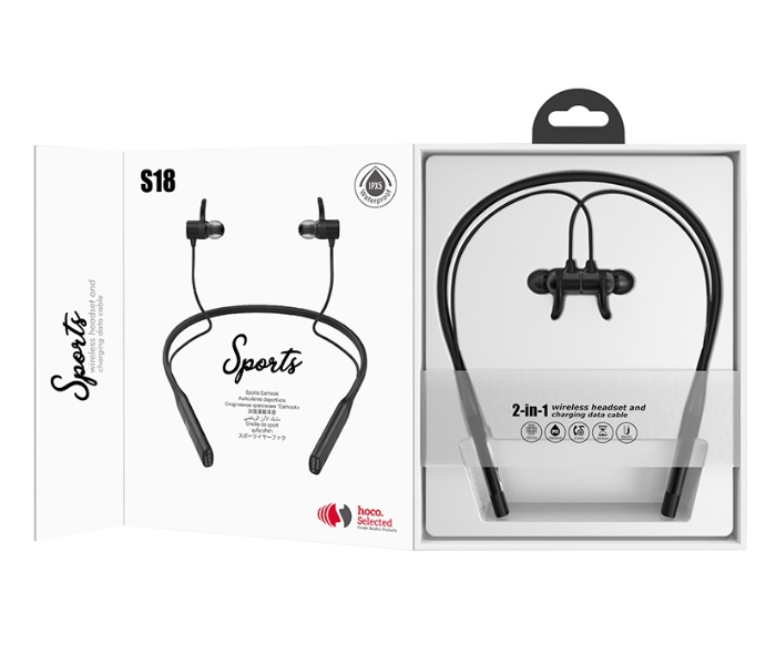 Hoco S18 Glamor Wireless Bluetooth Headset - Black 4 in UAE
