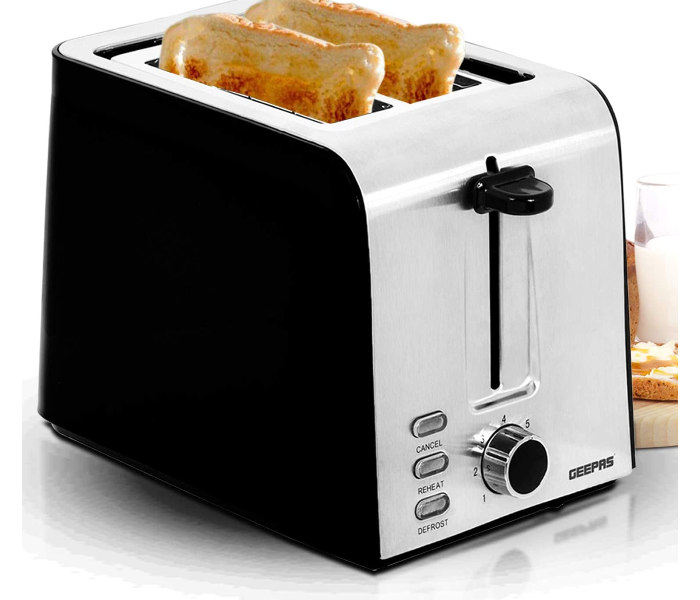 Geepas GBT36513UK 850W 2 Slice Bread Toaster with Slide Out – Black and White 1 in UAE