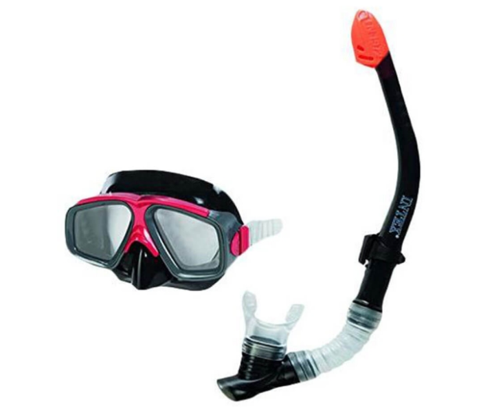 Intex 55949 Surf Rider Swimming Diving Mask and Snorkel Set - Black and Pink 1 in UAE
