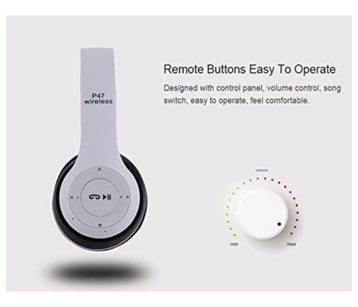 Generics P47 Wireless Bluetooth Foldable Headset - White 2 in UAE