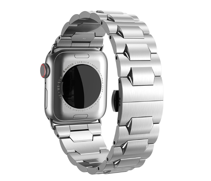 Hoco WB03 Grand Stainless Steel 40mm Butterfly Buckle Strap Watchband For Apple Watch - Silver 1 in UAE