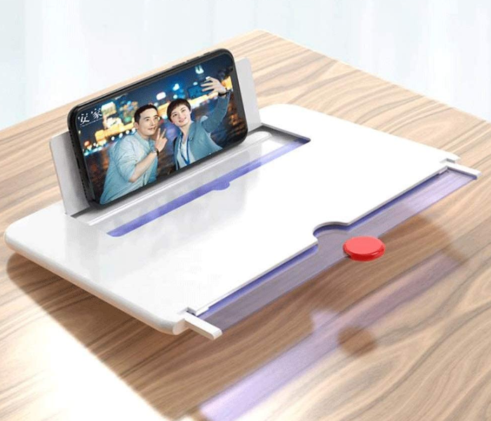 Smartphone Screen Magnifier Push-Pull Mobile Screen Magnifier 3D HD Portable Mobile Stand 2 to 4 Times Zoom High Definition 4 in KSA