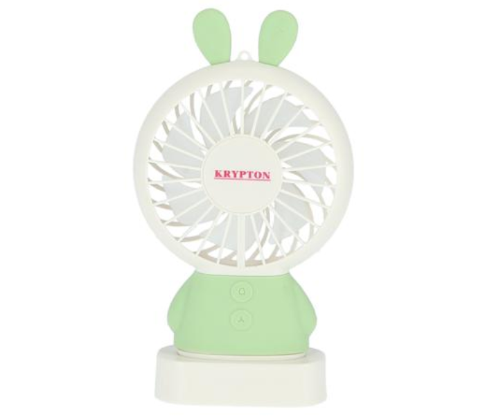 Krypton KNF6131 Mini Rechargeable Fan White and Green 1 in UAE