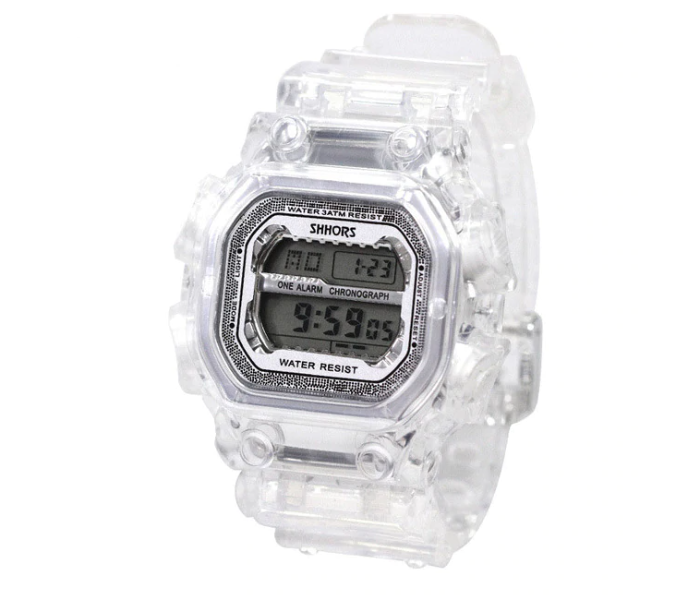 Casual Transparent Digital Sport Watch Waterproof Wrist Watch Unisex – Black 1 in UAE