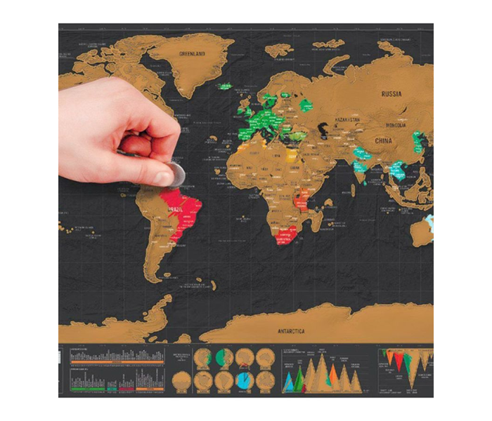 Mini Deluxe 82.5 x 59.5cm World Map Poster - Black 1 in UAE