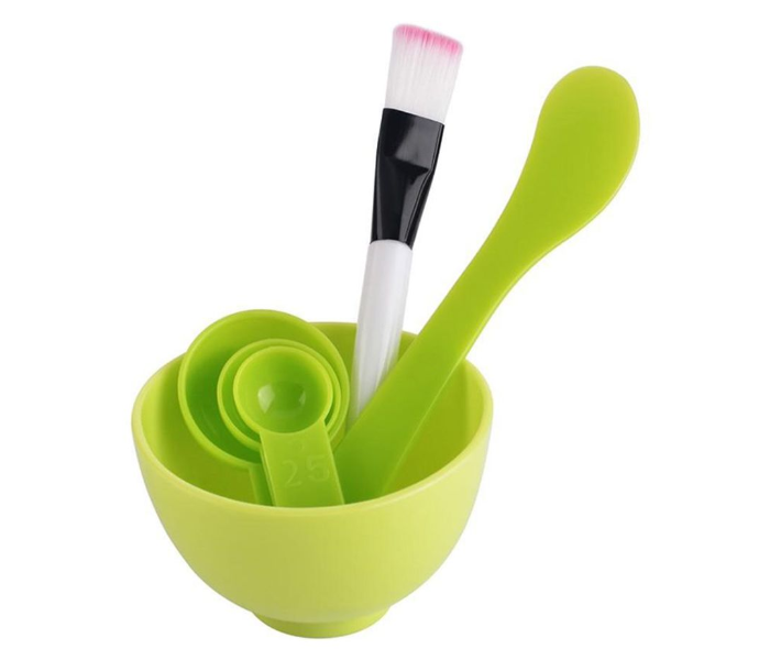 Generic 4-In-1 Makeup Mask Bowl Brush Spoon Stick Set Green 1 in UAE