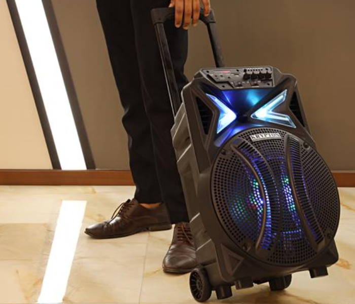 Krypton KNMS6059 Rechargeable Portable Professional Speaker with Mic - Black 4 in UAE