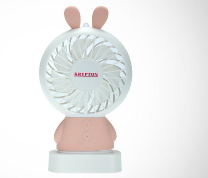 Krypton KNF6131 Mini Rechargeable Fan White and Pink 1 in UAE