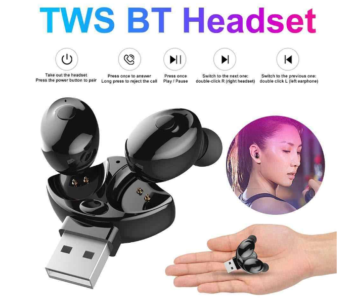 Generics XG17 Bluetooth 5.0 True Wireless Earbuds - Black 4 in UAE