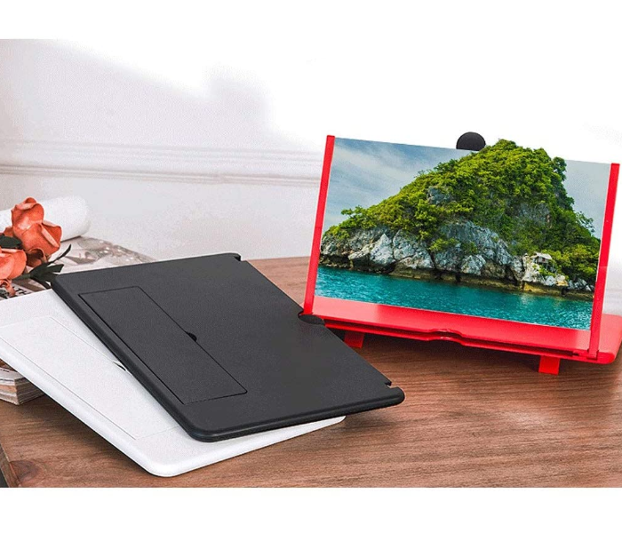 Smartphone Screen Magnifier Push-Pull Mobile Screen Magnifier 3D HD Portable Mobile Stand 2 to 4 Times Zoom High Definition 2 in KSA
