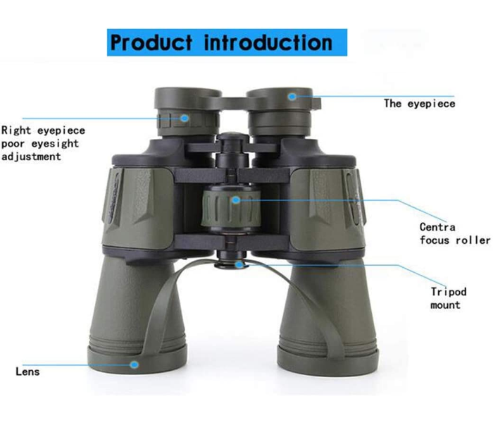 Adjustable Vision 20X50 Outdoor FMC High Transmittance Telescope Binocular -Army Green 3 in OMAN