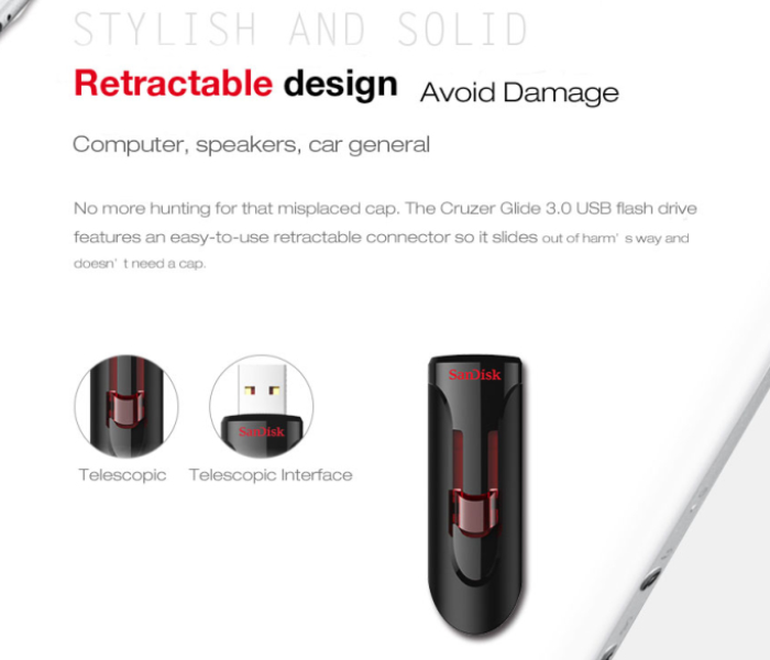 SanDisk 64GB Cruzer Glide USB 3.0 Flash Drive - Black 4 in UAE