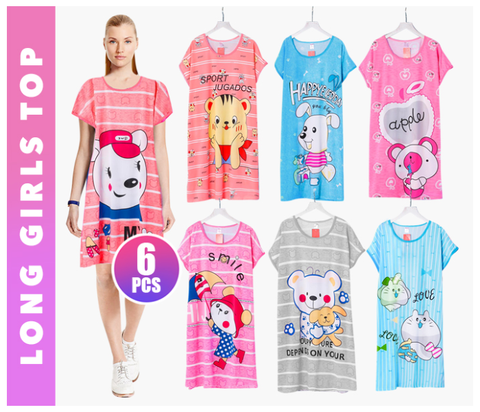 6 PCs Girls long Top 1 in UAE