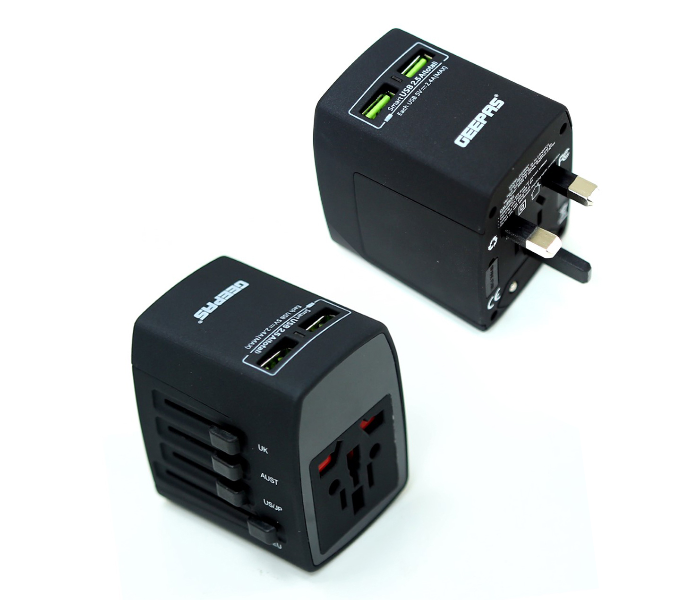 Geepas GA58021 Universal Dual USB Adapter - Black 1 in UAE