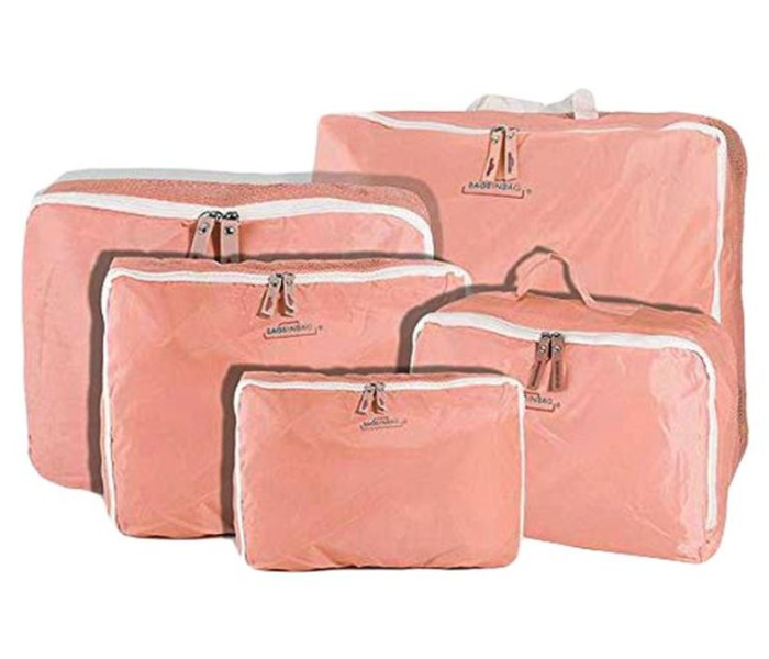 Luggage Travel Organizer Bag 5 Piece Set - Pink 1 in UAE