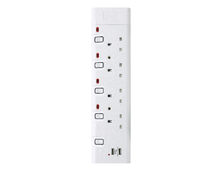 Geepas GES4087 3 Meter Portable Multi Socket 4 Way - White 2 in OMAN