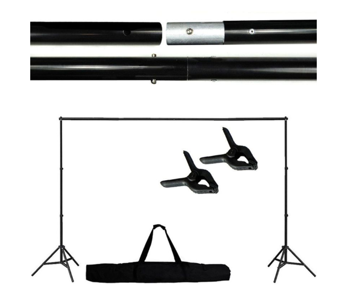 Adjustable 10 ft Background Support Stand with Backdrop Crossbar Kit - Black 1 in UAE