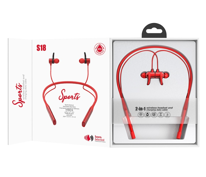 Hoco S18 Glamor Wireless Bluetooth Headset - Red 4 in UAE