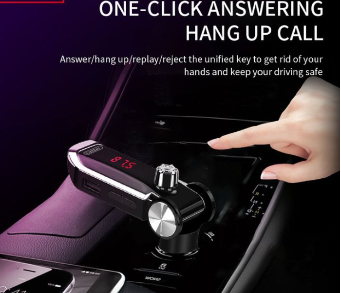 Earldom ETM39 Wireless FM and 3.1A Fast Charge Car Kit - Black 4 in UAE