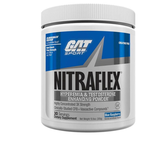 GAT Clinically Tested Nitraflex Testosterone Enhancing Pre Workout - Blue Raspberry 1 in UAE