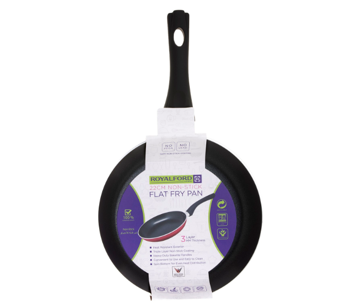 Royalford RF1263FP28 28 cm 3 Layer Non Stick Fry Pan – Red 6 in UAE
