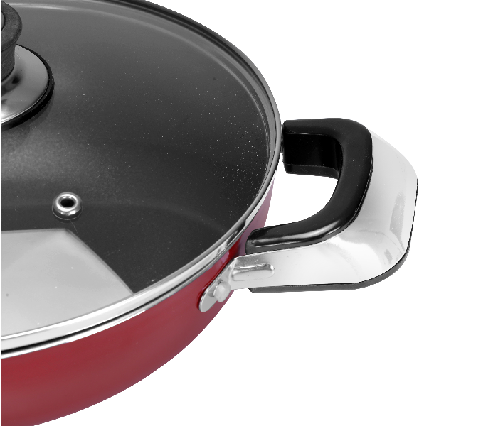 Royalford RF2949 30cm Non Stick Wok Pan with Lid - Red 2 in UAE
