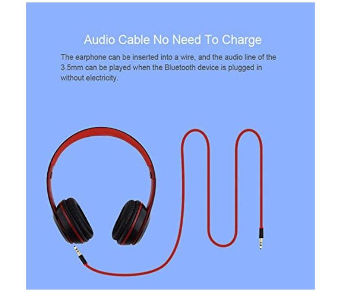 Generics P47 Wireless Bluetooth Foldable Headset - Red 2 in UAE