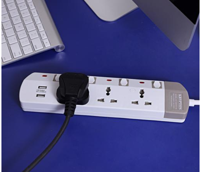 Krypton KNES5146 3Metre 3 Way Extension Socket - White 2 in OMAN
