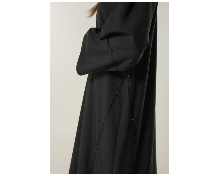 Moistreet Small Black Formal Abaya with Handwork 4 in UAE
