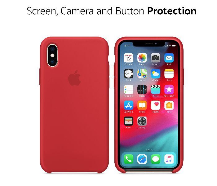IQ Silicone Case Protector for Apple iPhone X and XS - Cardinal Red 2 in UAE