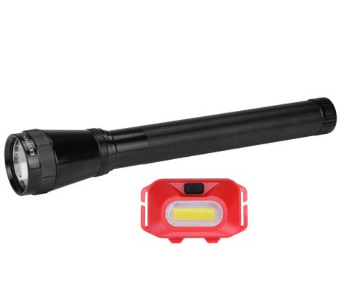 Krypton KNFL5151 3SC Rechargeable Led Flash Light With Headlight Water Proof - Black 3 in KSA
