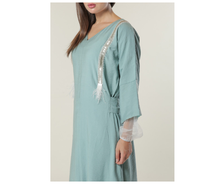 Moistreet Medium Green Kaftan 4 in UAE