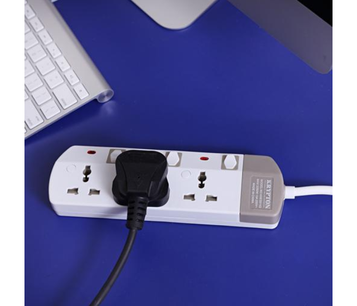 Krypton KNES5143 3Metre 3 Way Extension Socket - White 2 in UAE