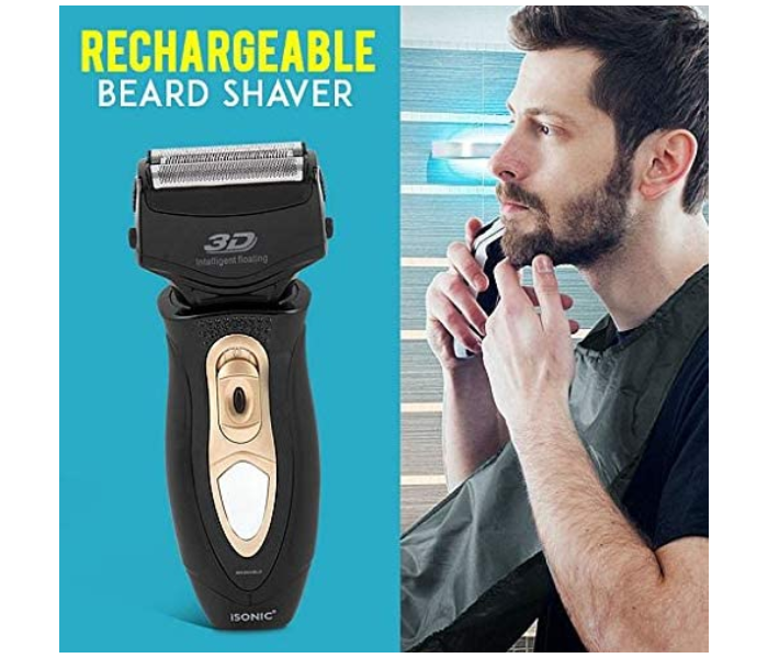 Isonic iH 845 Rechargeable And Washable Men Shaver - Black 3 in UAE