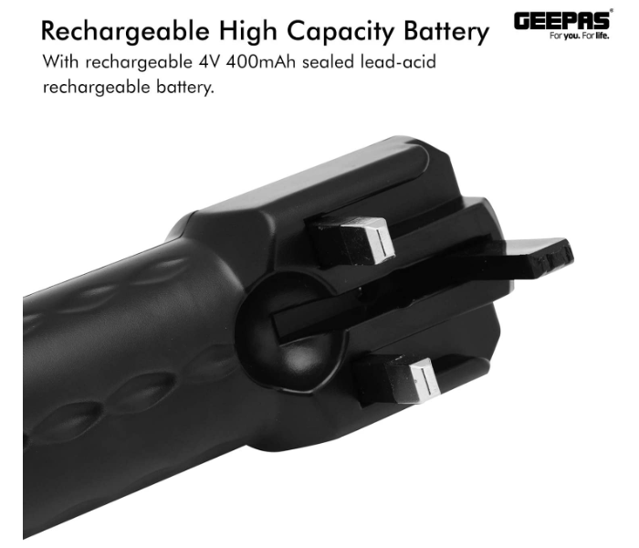 Geepas Torch GFL5578 4V 400 mAh Rechargeable LED Flashlight 5 in UAE