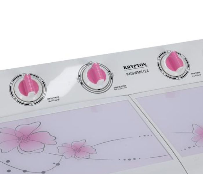 Krypton 7.5 kg Semi Automatic Top Loading Washing Machine, KNSWM6124 - White (Blocked) 4 in UAE