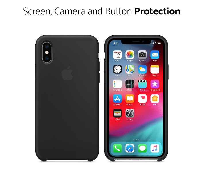 IQ Silicone Case Protector for Apple iPhone X and XS - Majestic Black 2 in UAE