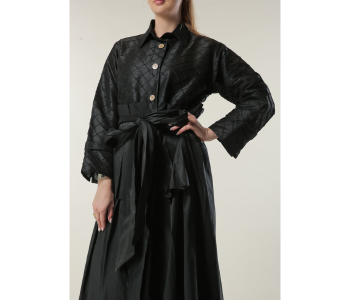 Moistreet Large Uniquely Styled Abaya - Black 4 in UAE