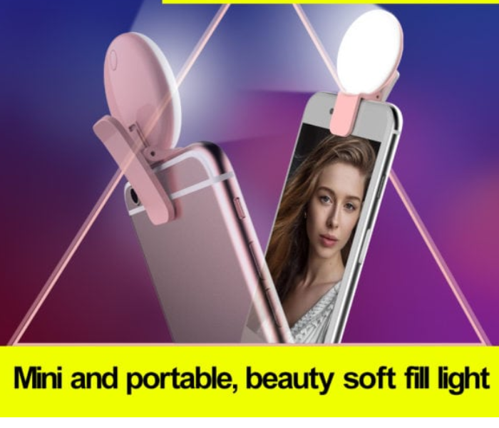 Portable USB Rechargeable LED Ring 3 Level Clip Light on iOS and Android Smartphones and Tablets 1 in KSA