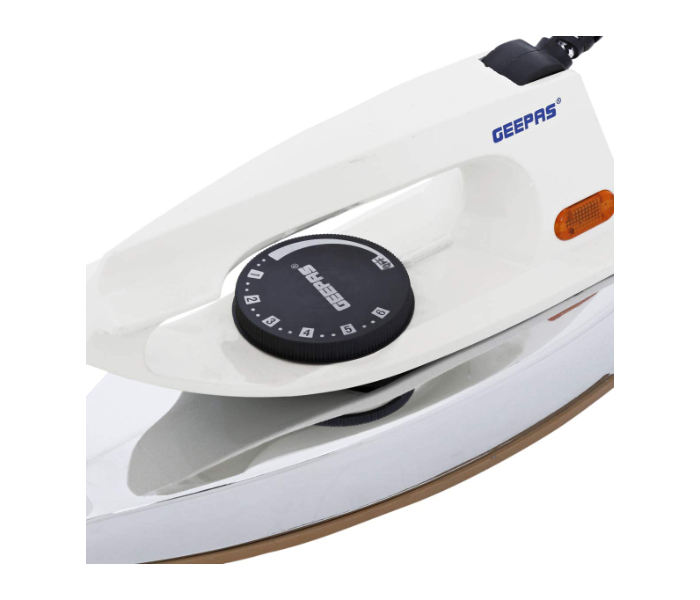 Geepas GDI7729 Dry Iron With Nonstick Golden Teflon Plate - White 4 in UAE