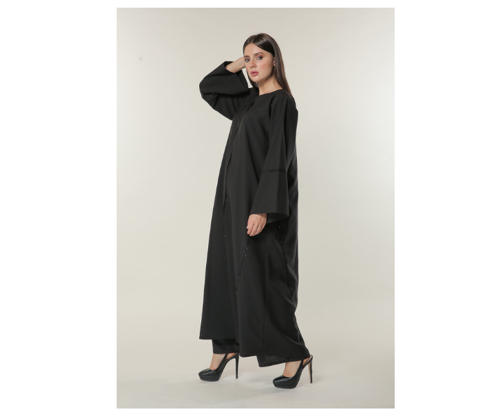 Moistreet Medium Black Formal Abaya with Handwork 2 in UAE