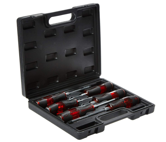 Geepas GT7652 6 Pcs Go-through Screwdriver Set Black and Red 2 in UAE