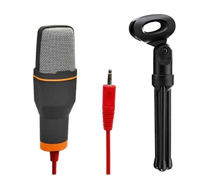 New Condenser Microphone 3.5mm Plug Home Stereo Mic Desktop Tripod Podcast Recording - Black 5 in UAE