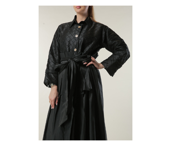 Moistreet Extra Small Uniquely Styled Abaya - Black 3 in UAE